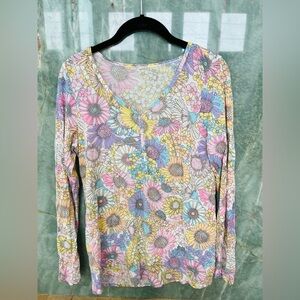 Pastel Floral Long Sleeve Women's Top